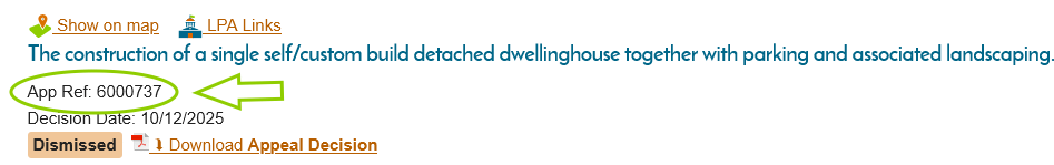 screenshot showing new appeals with Ref 600XXXX